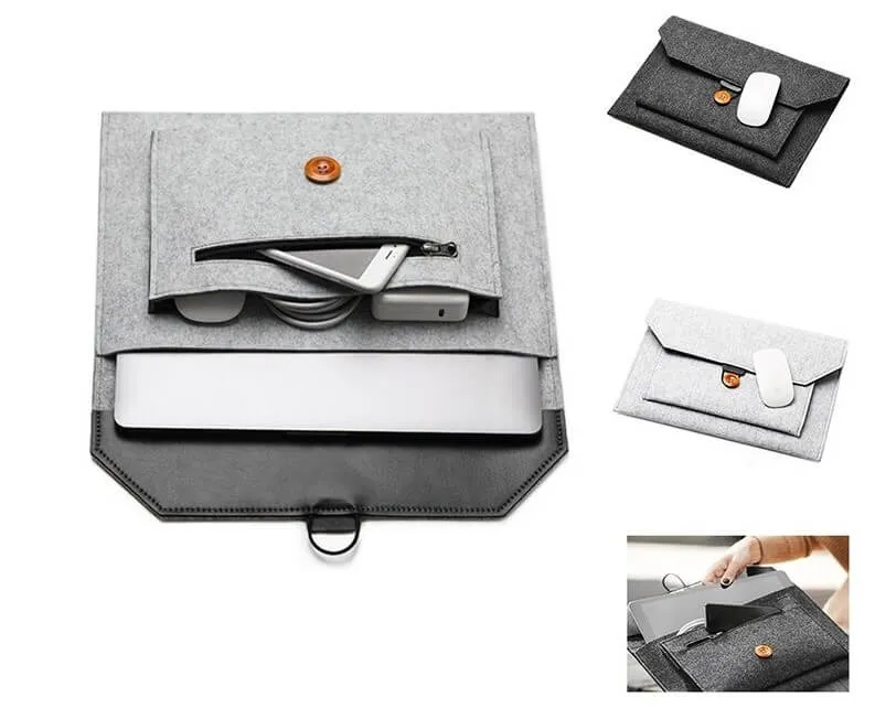 Etui Ordinateur Casual Laine - Anthracite