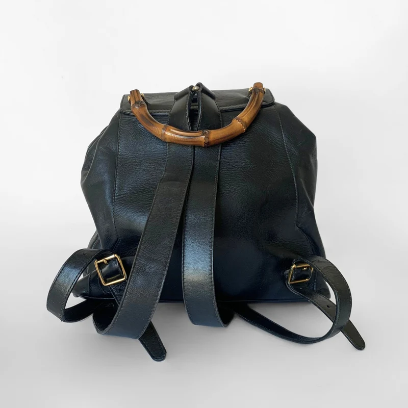 Gucci Sac à Dos Bambou Grand Cuir