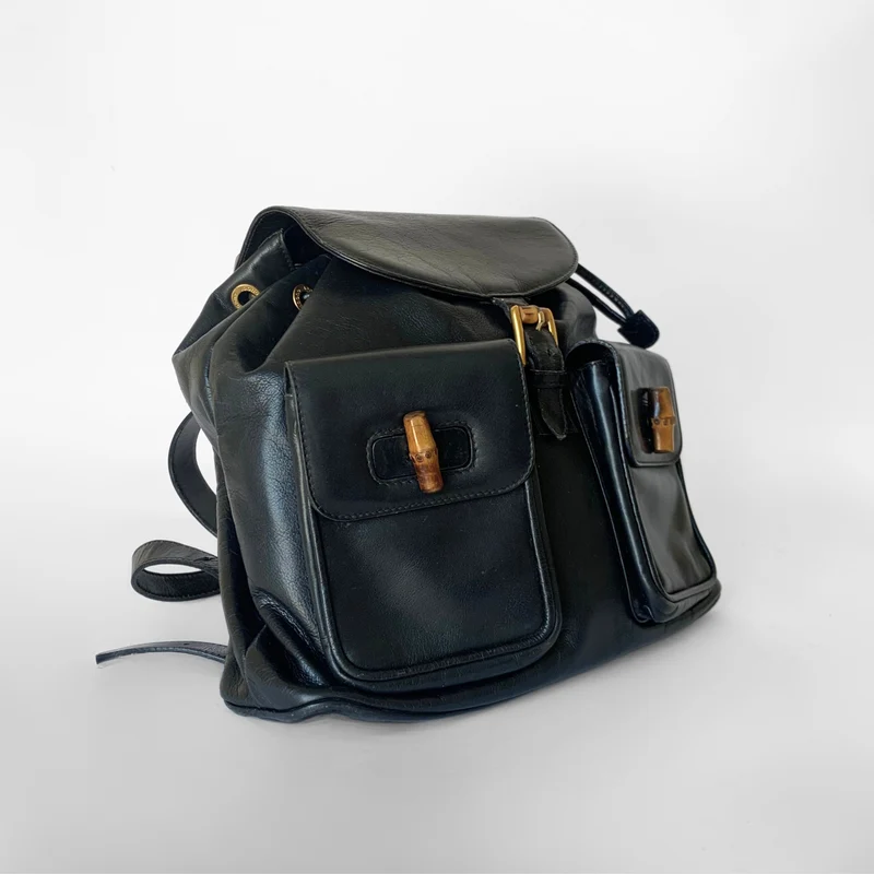 Gucci Sac à Dos Bambou Grand Cuir