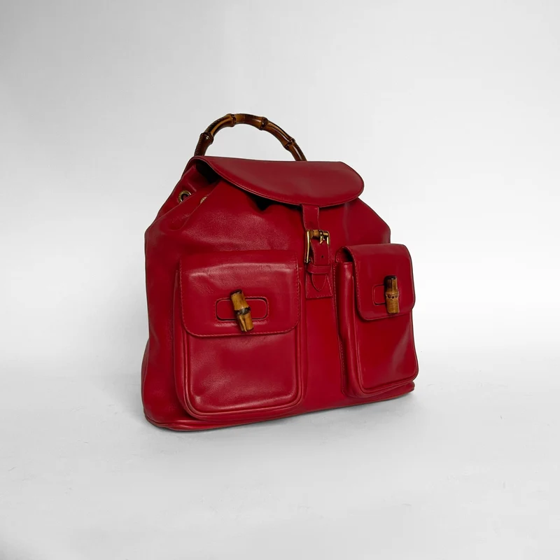 Gucci Sac à Dos Bambou Grand Cuir
