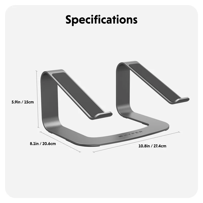 HyperSpace® Support Ergonomique pour Ordinateur Portable - Gris Espace