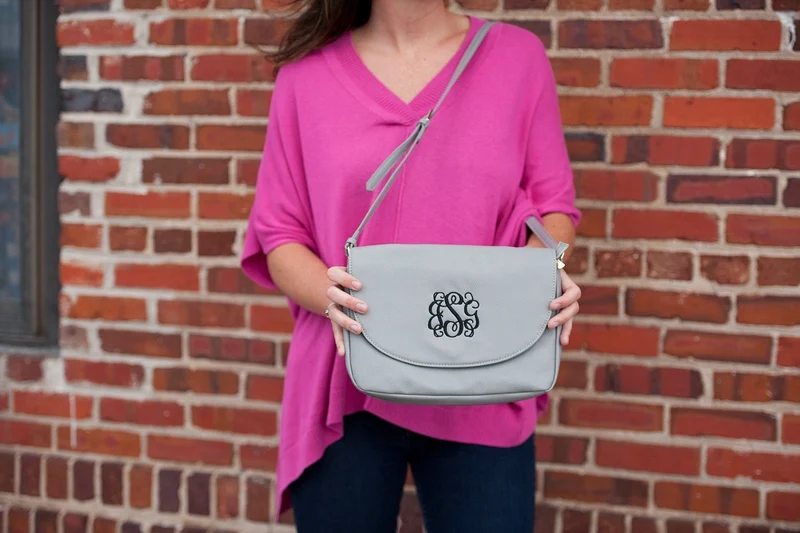 Grey Anna Crossbody Bag - Personalized