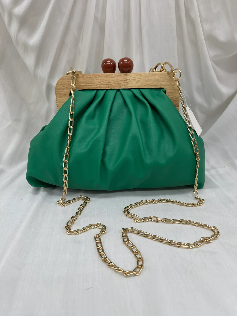 Sac à main vintage avec cadre en bois - L'accessoire unique