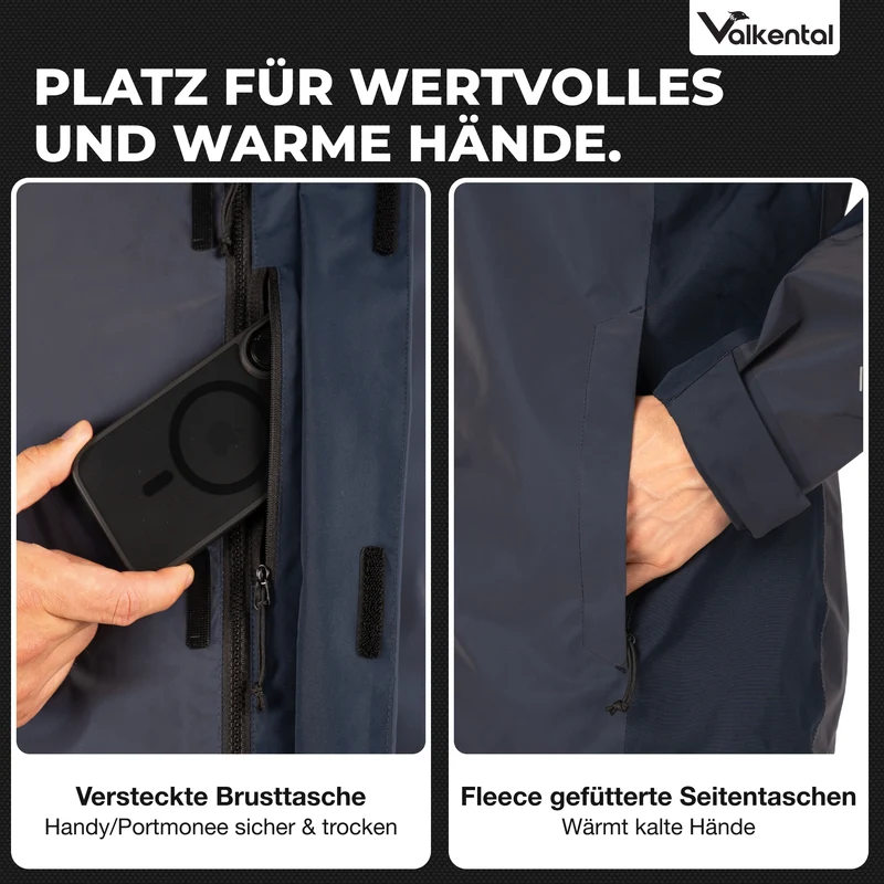 Veste 3 en 1 Smart Jacket - 100 % réfléchissante et imperméable, avec polaire amovible à fermeture éclair - Produit de deuxième choix