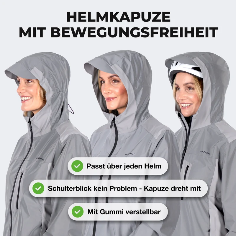 NOUVEAU : Rain Jacket Pro - Veste de pluie 100 % réfléchissante avec aération et capuche compatible avec un casque