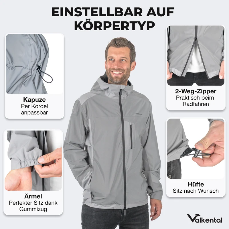 NOUVEAU : Rain Jacket Pro - Veste de pluie 100 % réfléchissante avec aération et capuche compatible avec un casque
