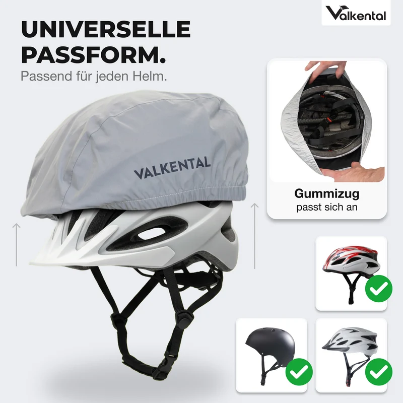 Casque de vélo imperméable - 100 % imperméable et entièrement réfléchissant