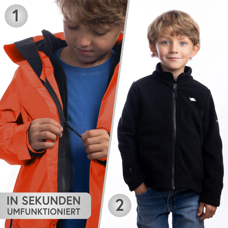 Veste 3 en 1 Smart Jacket - Veste réfléchissante avec polaire amovible à fermeture éclair pour enfants et adolescents - Produit de deuxième choix