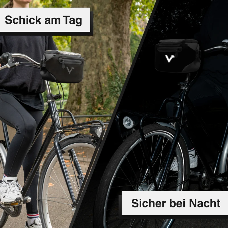 3in1 City Bag - Sac de guidon multifonctionnel & réfléchissant