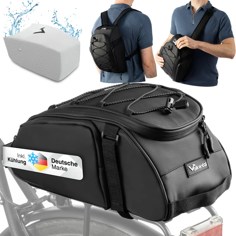 Trunk Bag - Sacoche de porte-bagages 3 en 1 à fixation par le dessus, avec fonction sac à dos