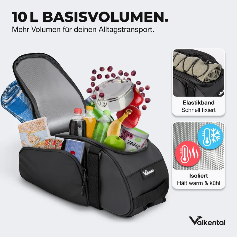 Trunk Bag - Sacoche de porte-bagages 3 en 1 à fixation par le dessus, avec fonction sac à dos
