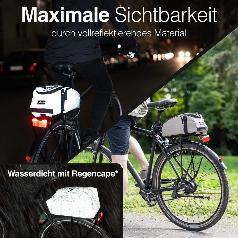Trunk Bag - Sacoche de porte-bagages 3 en 1 à fixation par le dessus, avec fonction sac à dos