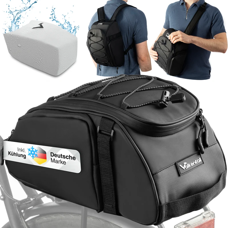 Trunk Bag - Sacoche de porte-bagages 3 en 1 à fixation par le dessus, avec fonction sac à dos