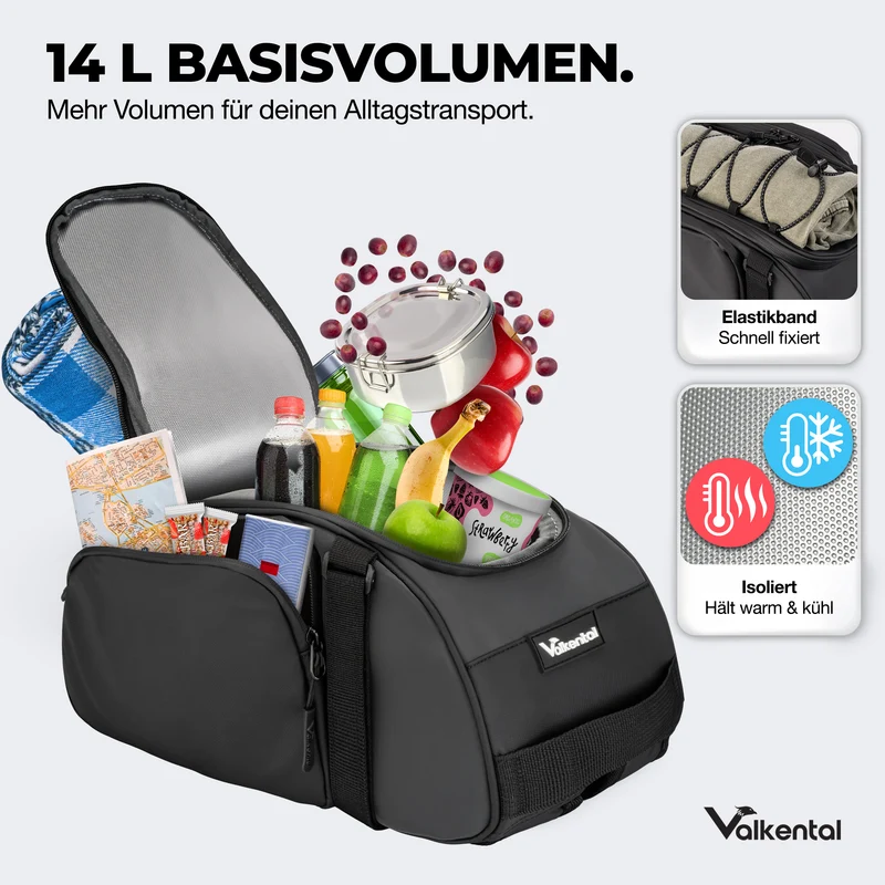 Trunk Bag - Sacoche de porte-bagages 3 en 1 à fixation par le dessus, avec fonction sac à dos