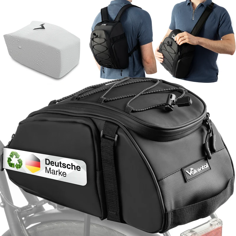 Trunk Bag - Sacoche de porte-bagages 3 en 1 à fixation par le dessus, avec fonction sac à dos
