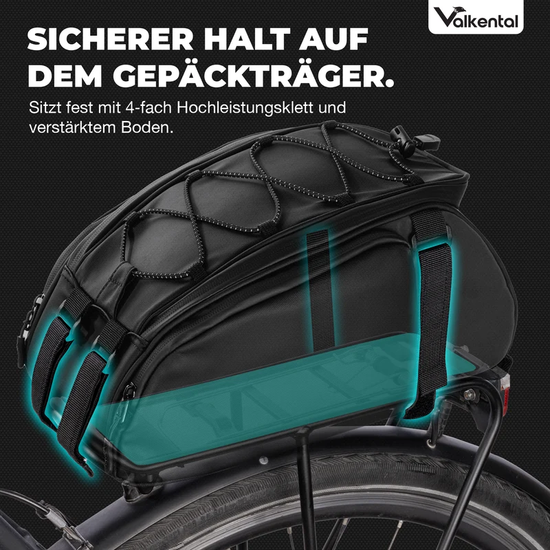 Trunk Bag - Sacoche de porte-bagages 3 en 1 à fixation par le dessus, avec fonction sac à dos