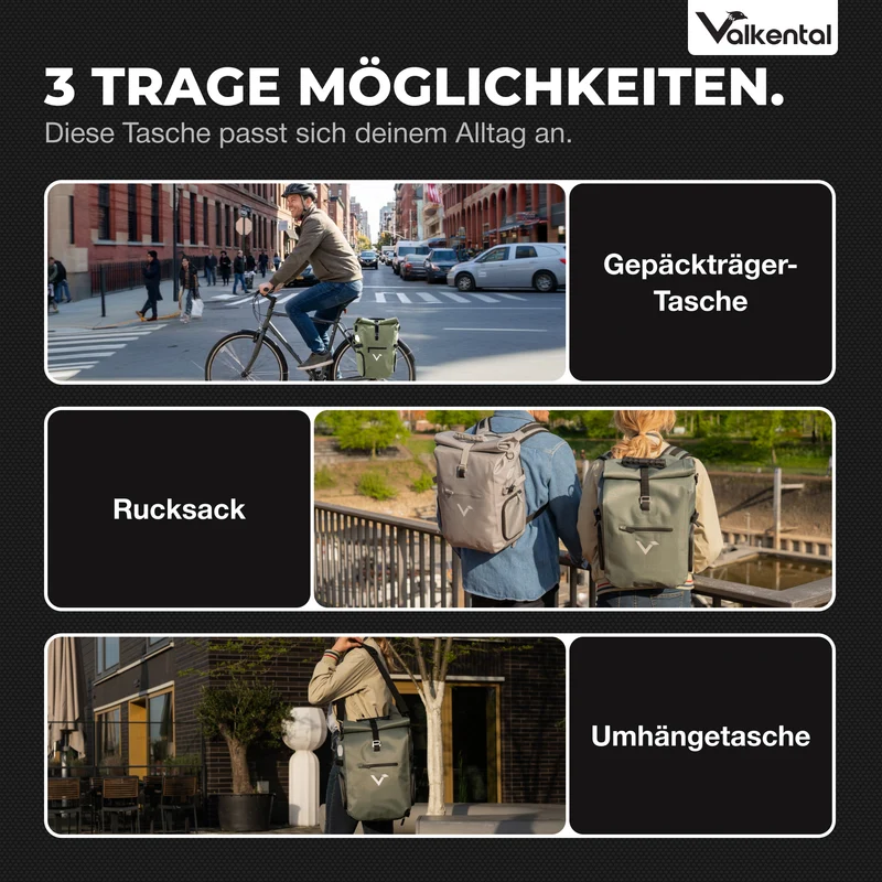 Sacoche de vélo ValkPro 3in1 - un multitalent hautement fonctionnel