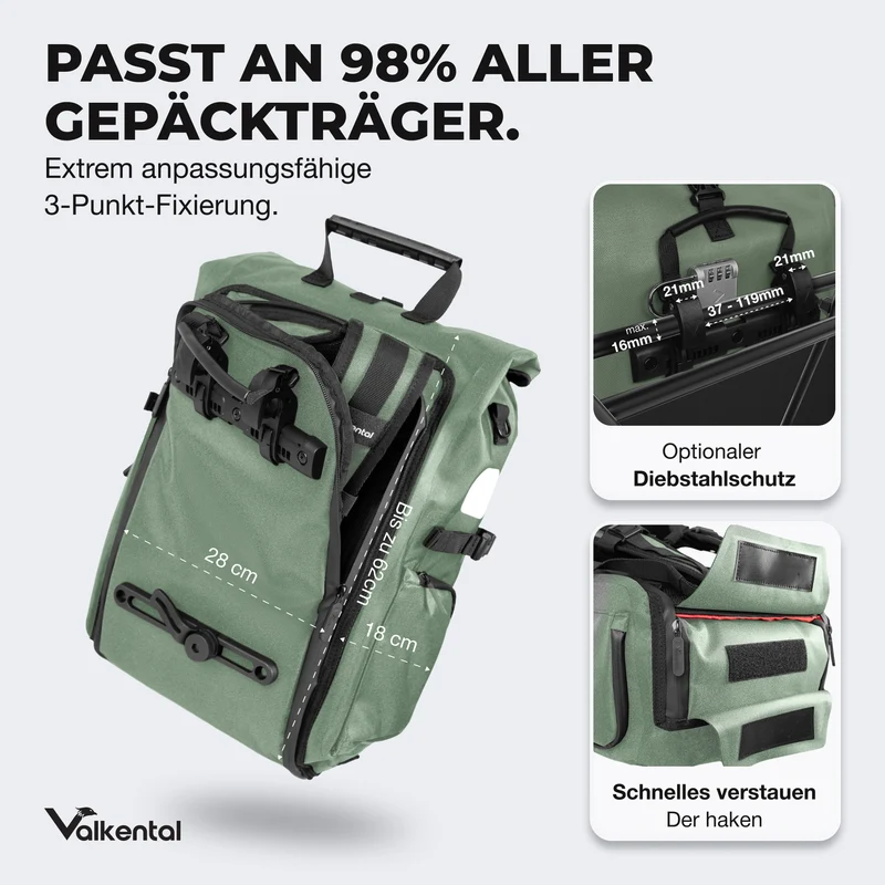 Sacoche de vélo ValkPro 3in1 - un multitalent hautement fonctionnel