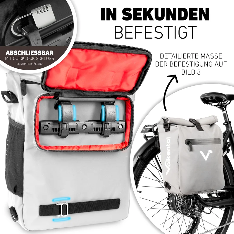 ValkOne Light - Sac de vélo 3 en 1 - idéal pour ton quotidien ! - Produit de deuxième choix