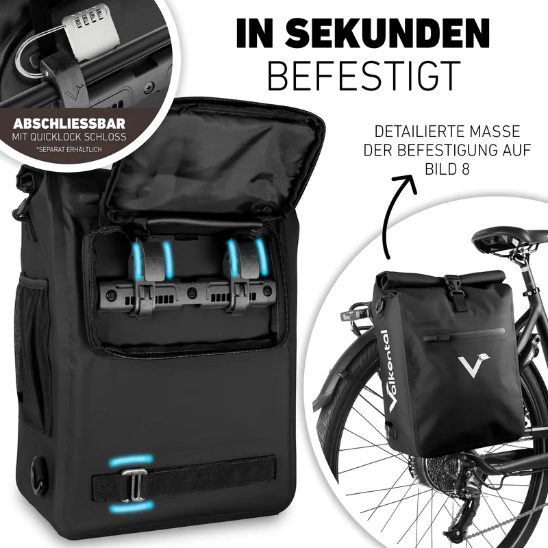 ValkOne Light - Sac de vélo 3 en 1 - idéal pour ton quotidien ! - Produit de deuxième choix