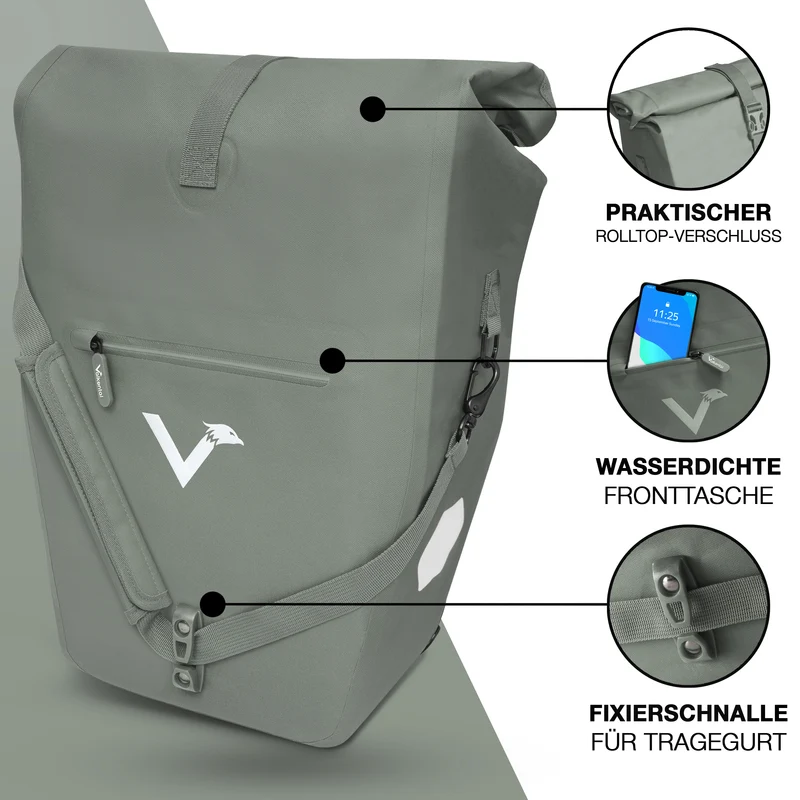 Sac à vélo Urban - Sac de porte-bagages 2 en 1 pratique au look urbain