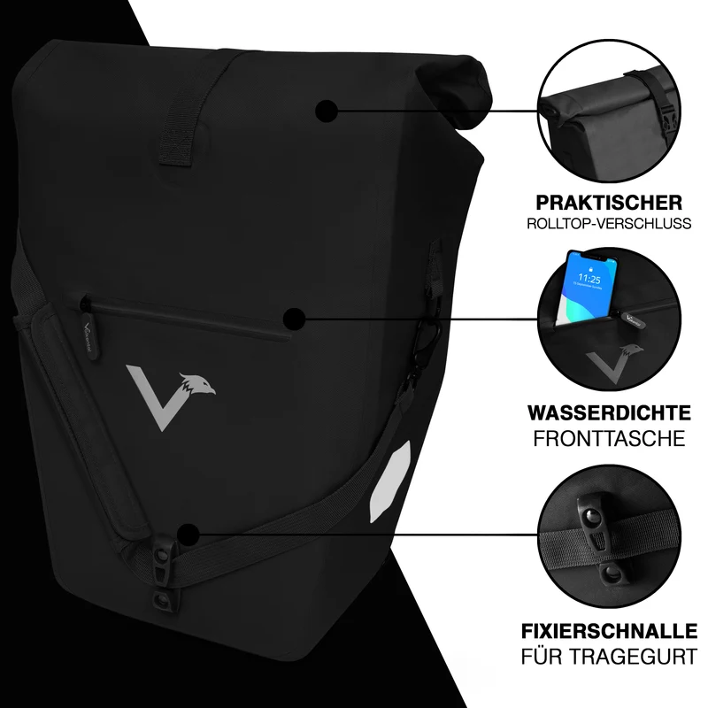 Sac à vélo Urban - Sac de porte-bagages 2 en 1 pratique au look urbain