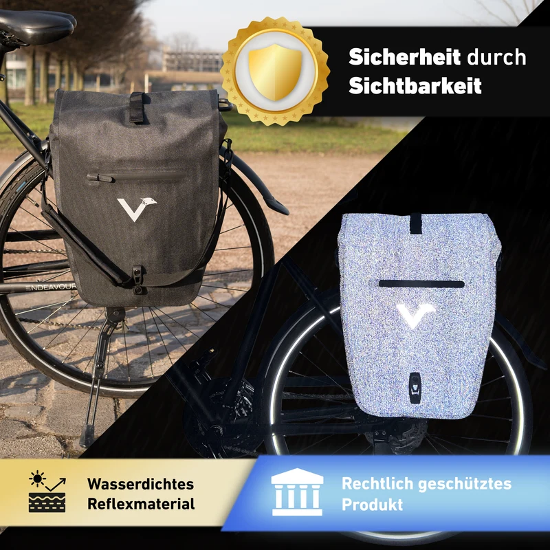 Sac à vélo Urban - Sac de porte-bagages 2 en 1 pratique au look urbain