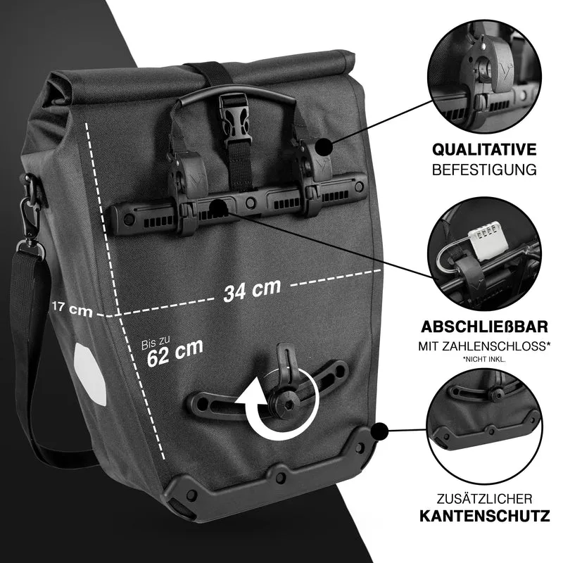 Sac à vélo Urban - Sac de porte-bagages 2 en 1 pratique au look urbain