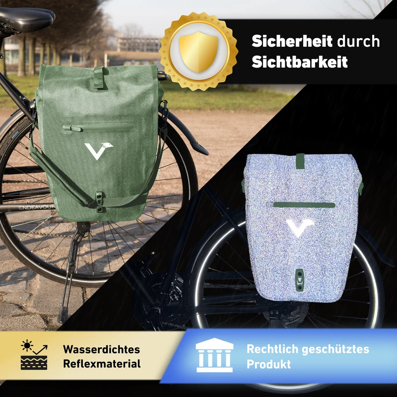 Sac à vélo Urban - Sac de porte-bagages 2 en 1 pratique au look urbain