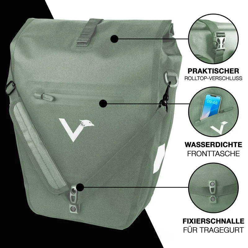 Sac à vélo Urban - Sac de porte-bagages 2 en 1 pratique au look urbain
