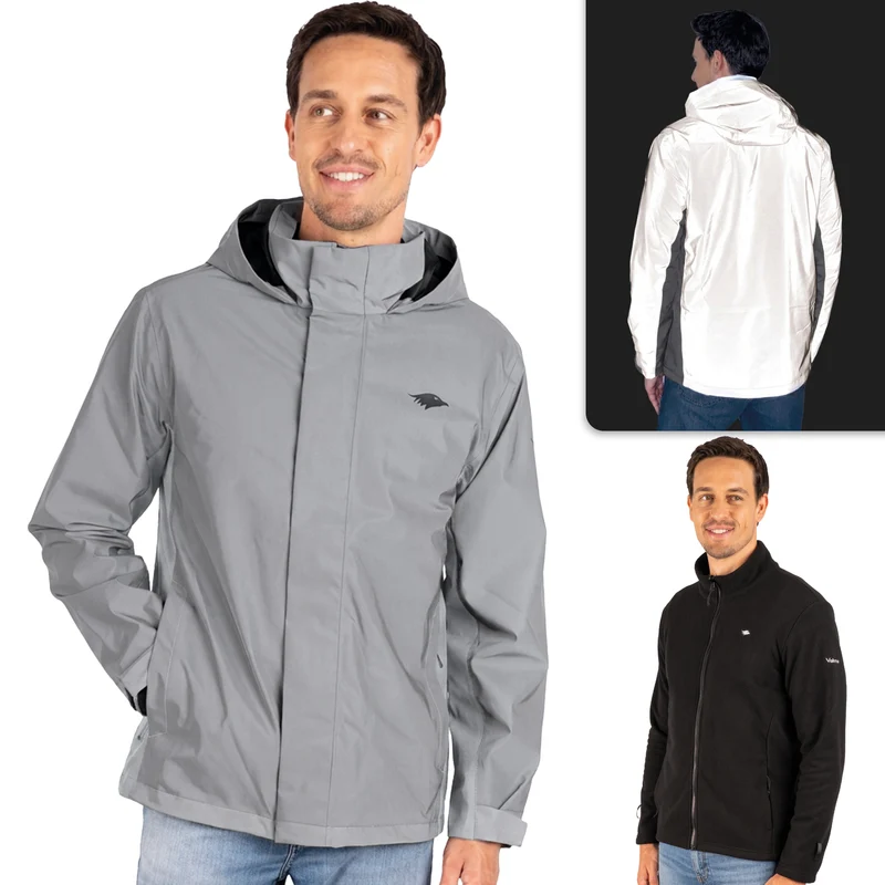 3in1 Smart Jacket Pro - Veste de protection certifiée, 100 % réfléchissante avec polaire amovible à fermeture éclair - Produit de deuxième choix