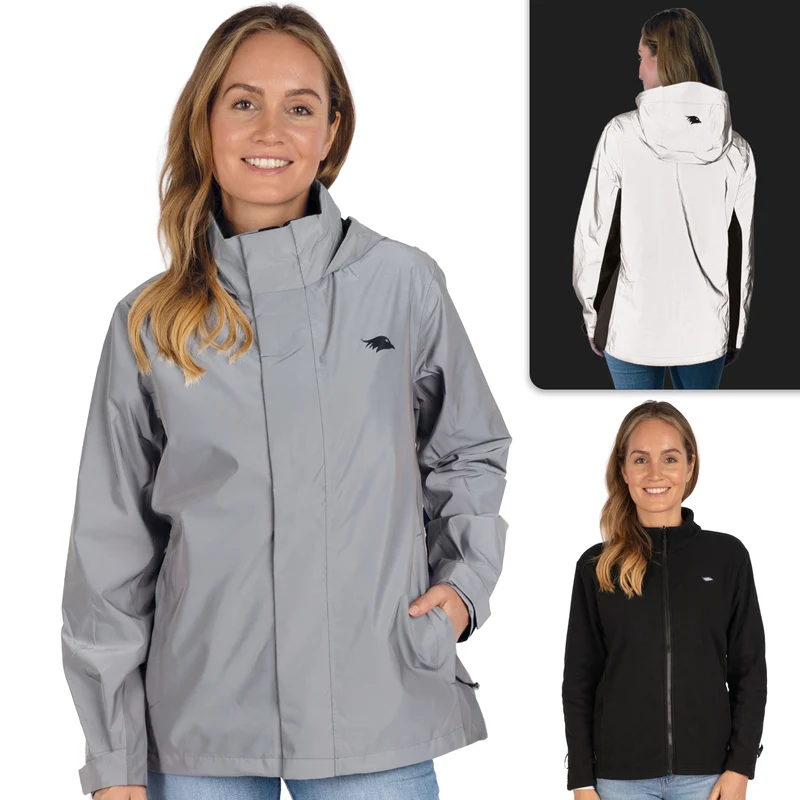 3in1 Smart Jacket Pro - Veste de protection certifiée, 100 % réfléchissante avec polaire amovible à fermeture éclair - Produit de deuxième choix