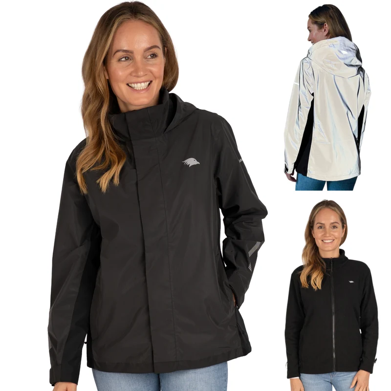 Veste 3 en 1 Smart Jacket - 100 % réfléchissante et imperméable, avec polaire amovible à fermeture éclair - Produit de deuxième choix