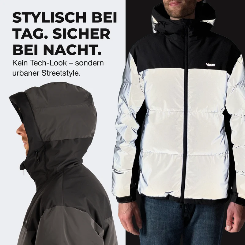 NOUVEAU : Reflective Puffer - Doudoune 100 % réfléchissante - Produit de deuxième choix