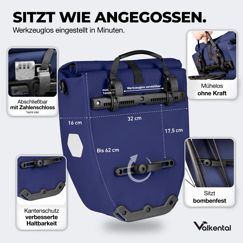 Sac à vélo - grand sac de porte-bagages imperméable - Produit de deuxième choix