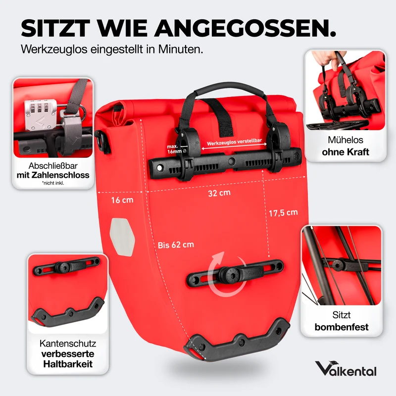 Sac à vélo - grand sac de porte-bagages imperméable - Produit de deuxième choix