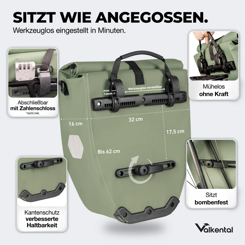 Sac à vélo - grand sac de porte-bagages imperméable - Produit de deuxième choix