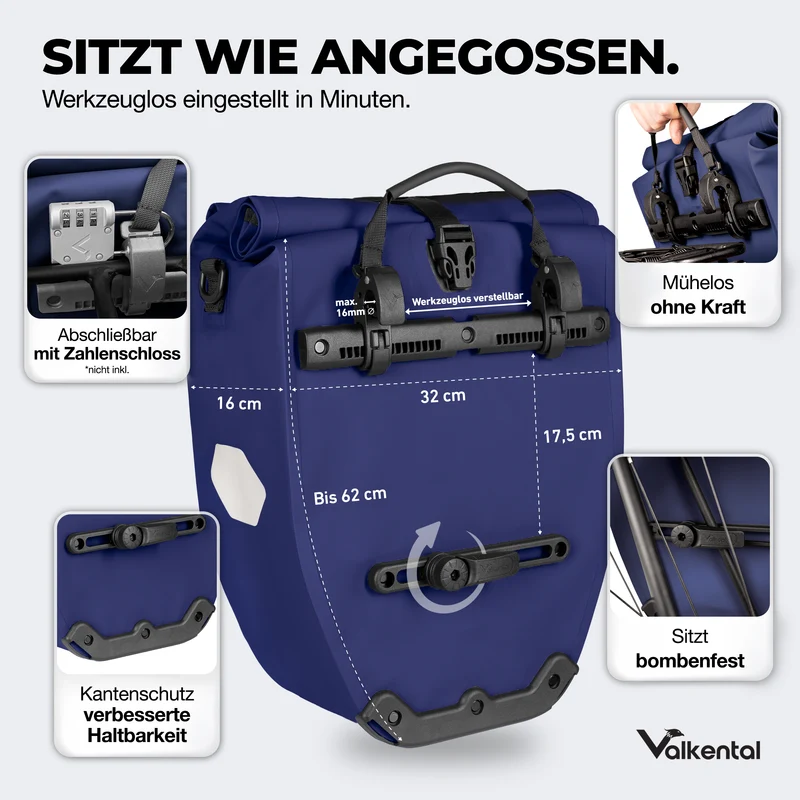 Sac à vélo - grand sac de porte-bagages imperméable - Produit de deuxième choix