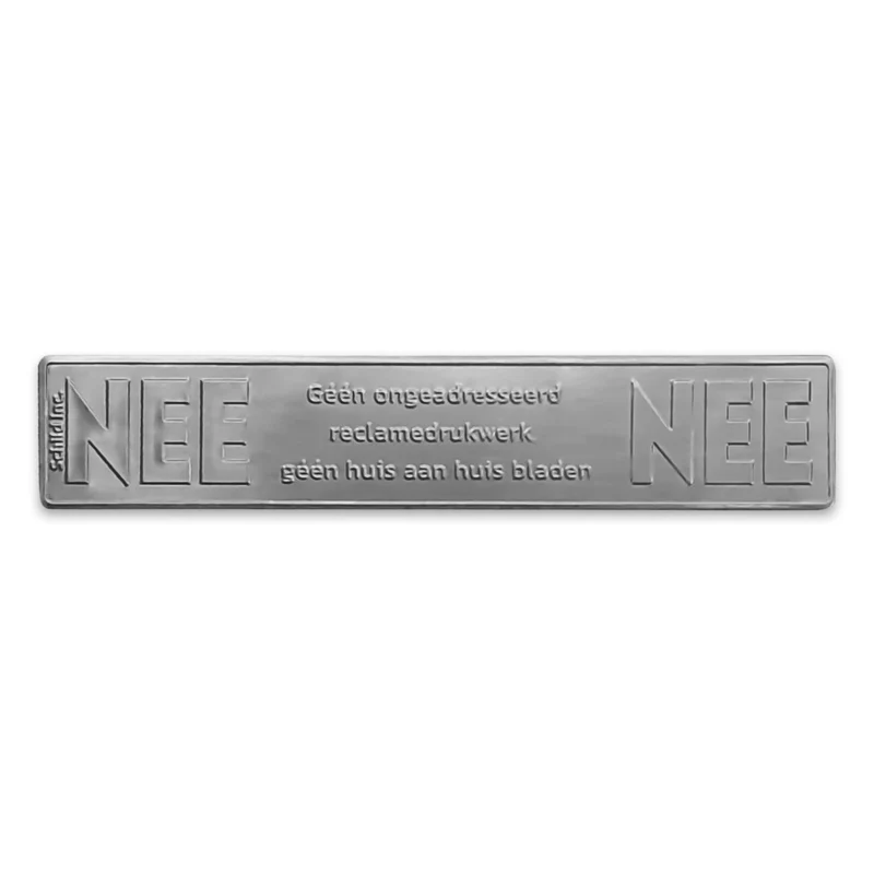 No No Metal Sticker for Mailbox Tin Shine (Netherlands)