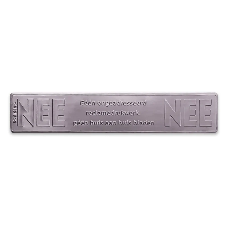 No No metal sticker mailbox Aluminum shine (Netherlands)