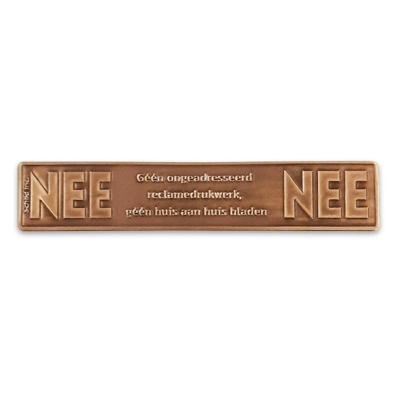 No No metal sticker mailbox copper vintage (Netherlands)