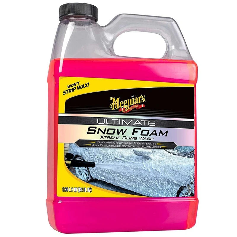Meguiar's Ultimate Snow Foam 1,89 L – Shampooing canon à mousse, mousse dense, pH neutre, sans altérer les protections