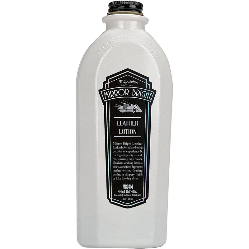 Meguiar's Mirror Bright Lotion Cuir 414 ml – Nettoie, nourrit et protège, anti-UV, sans effet gras