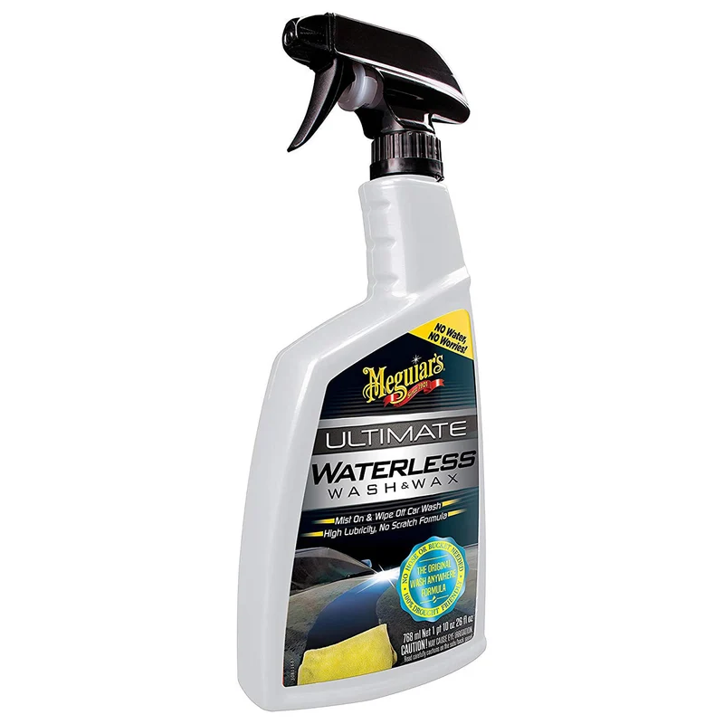 MEGUIAR’S Shampoing Cire Sans Eau 768 ml – Nettoyage rapide et brillant sans rinçage