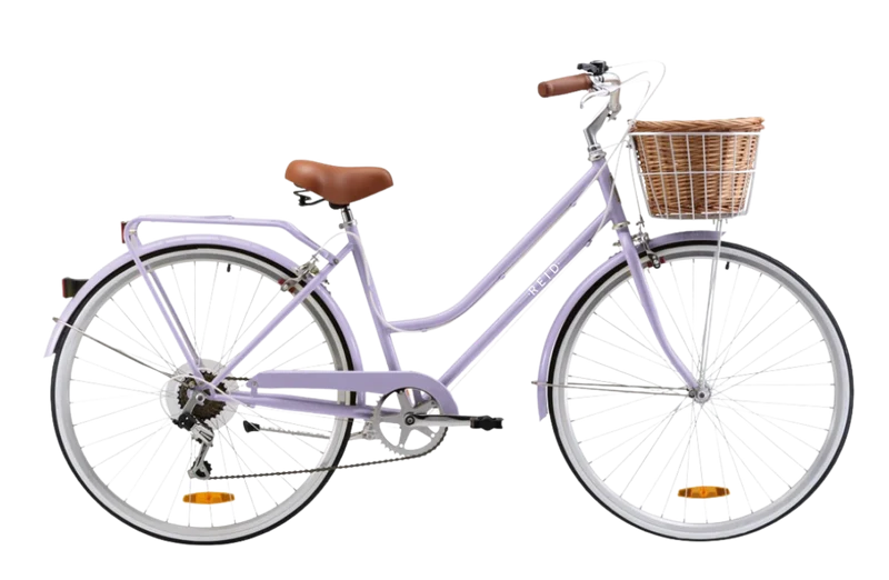 Vélo urbain femme REID Ladies Classic 28" – Lavande – Taille L (52 cm) – 7 vitesses – Élégance et confort