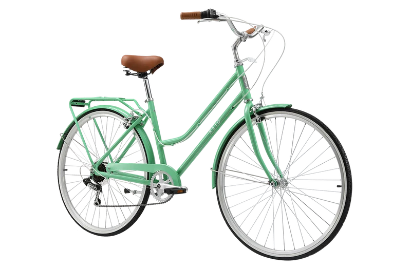 Vélo urbain femme REID Ladies Classic Lite 28" – Vert menthe – Taille L (52 cm) – Léger, vintage & 7 vitesses