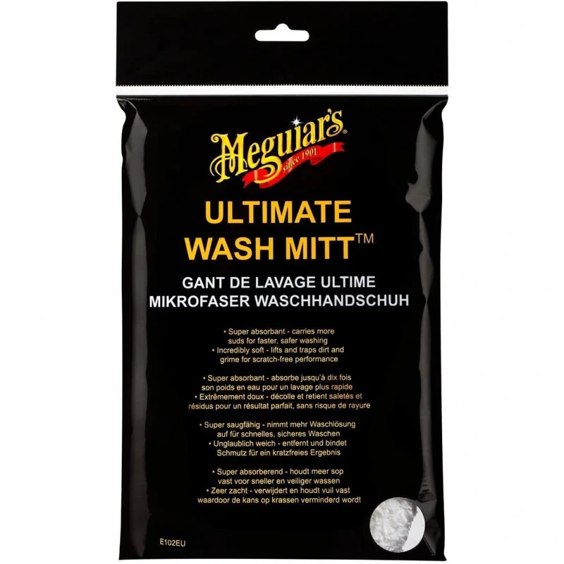 Gant de Lavage Meguiar's – Microfibres ultra douces, Lavable en machine, Anti-rayures