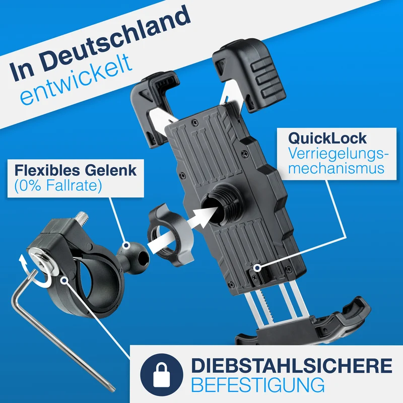 PhoneFix - support de téléphone portable pour vélo à fixer sur le guidon