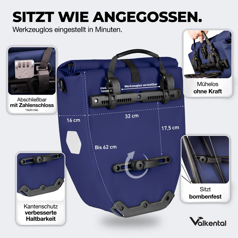 Sac à vélo - grand sac de porte-bagages imperméable