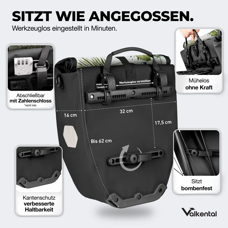 Sac à vélo - grand sac de porte-bagages imperméable